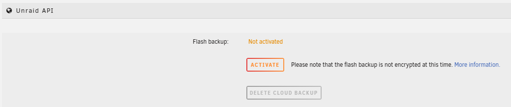 Flash backup activate